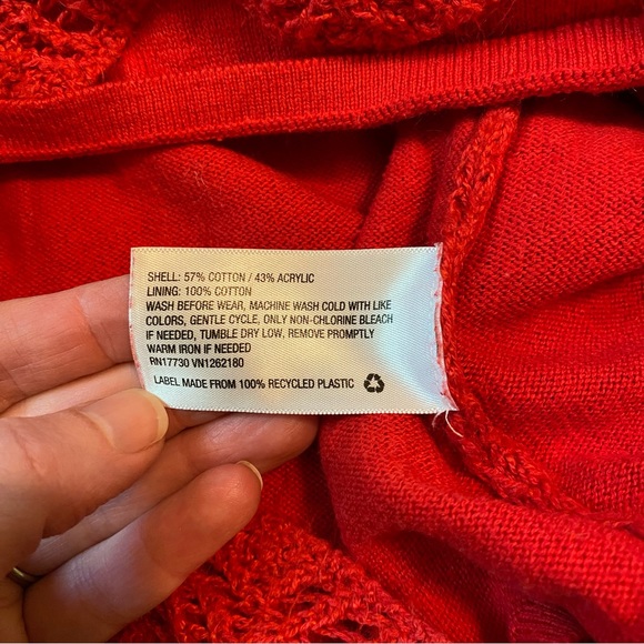 Girl’s Crochet Sweater Dress in Red Size 7/8 - Picture 7 of 8